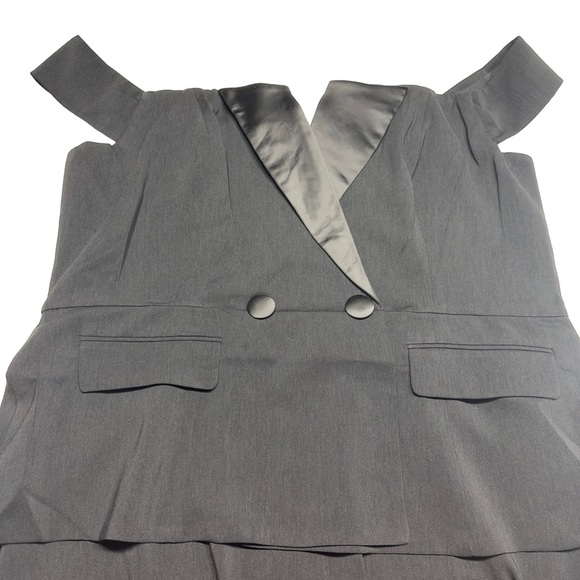 City Chic Sexy Tuxe  Jumpsuit Off The Shoulders - Picture 9 of 13